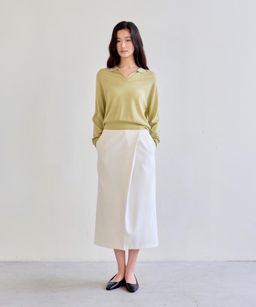 The Ello Chic Wrap Skirt (Ivory)