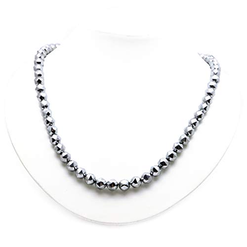 [GOLD STONE] Terahertz Crystal Necklace, 8mm, Star Cut, Easy to Wear, Magnetic Type, Approximately 50cm Long