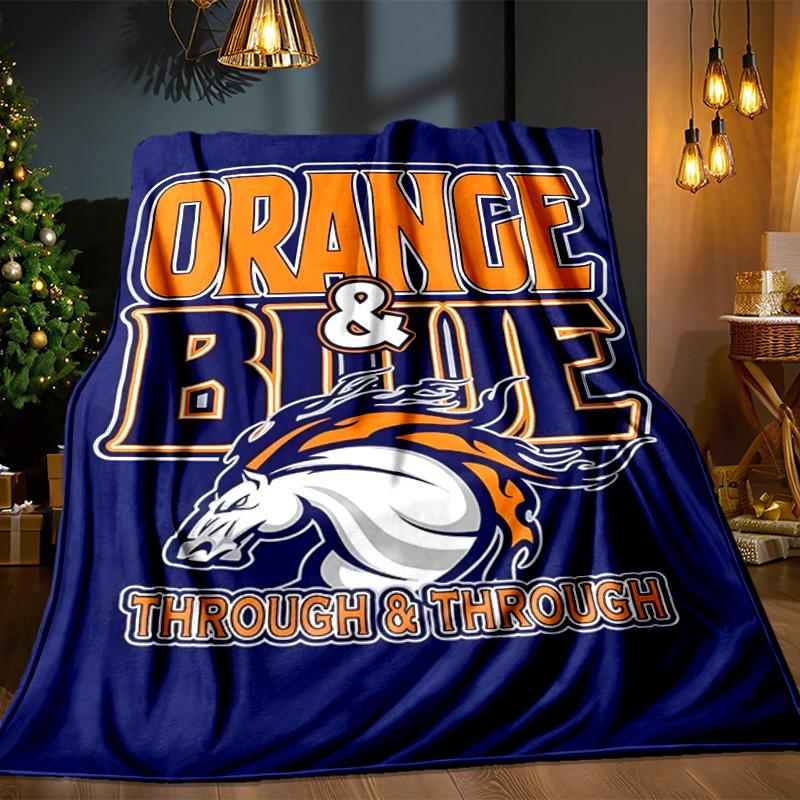 Denver Broncos Blanket Outdoor Flannel Blanket for Camping, Hiking, Garden Parties, Picnic Essentials,gift for family and friends