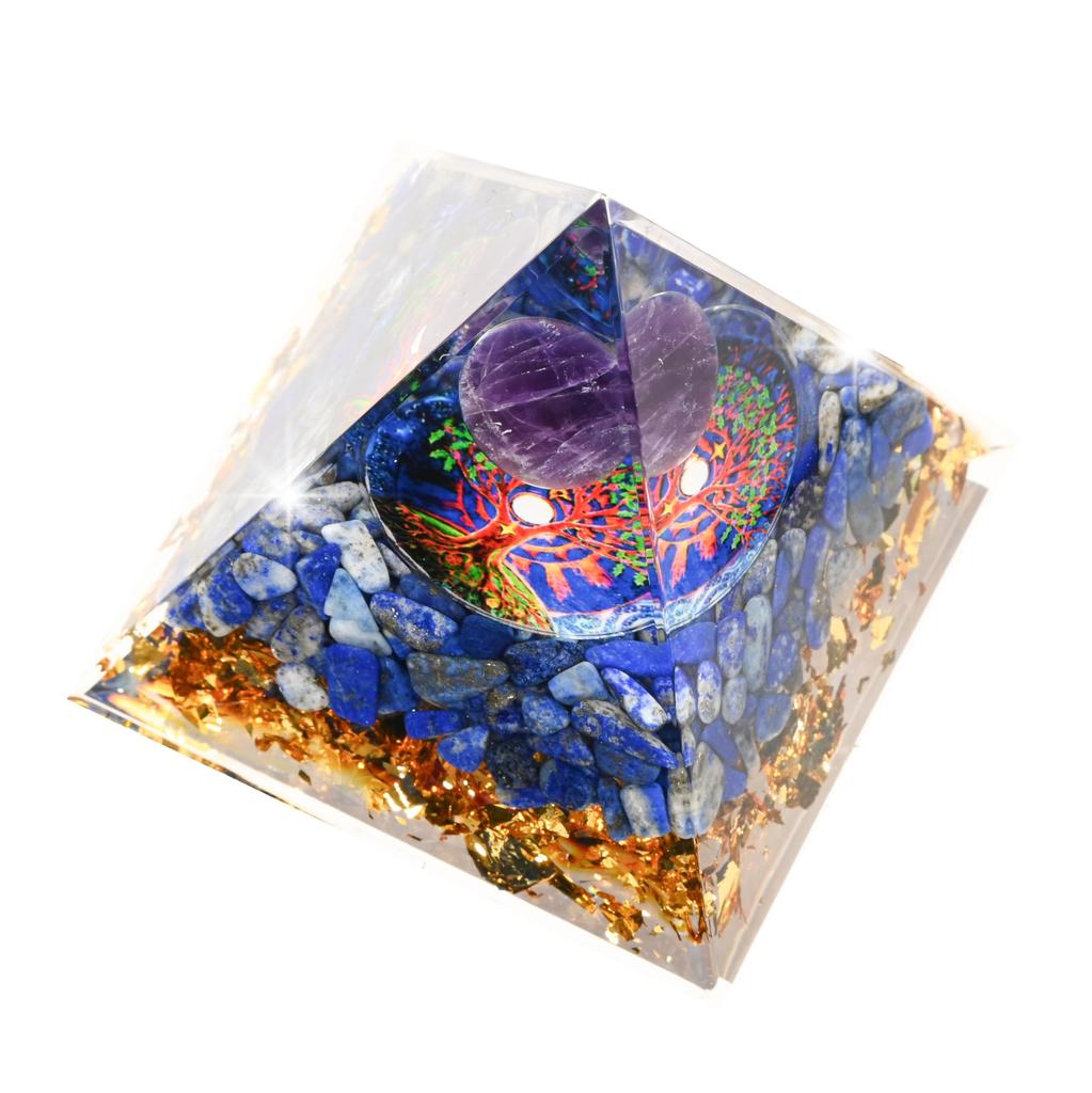 Orgonite Crystal Orgone Pyramid Tower Energy Nature Reiki Healing Chakra Object 6cm x 6cm (7)