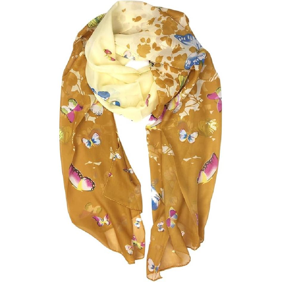 TWÓJ UŚMIECH Damski/Kobiecy Lekki Szal Szal z Mieszanki z Nadrukiem Kwiatowym/Jednokolorowy Na Sezon Wiosenno-Letni