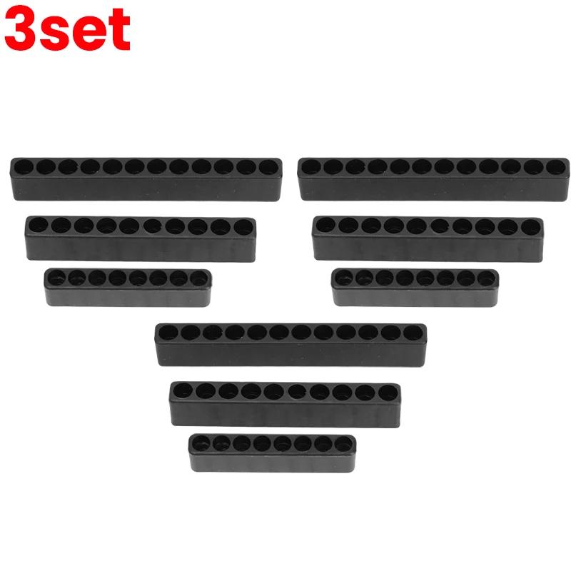 8/10/12 Holes Hexagonal Handle Storage Strip Base Drill Bit Storage Rack DIY Hardware Screwdriver Drill Organizer Accessories