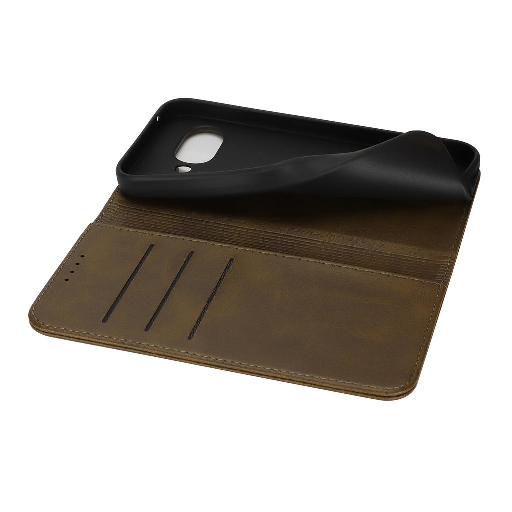 For Google Pixel 9a Case PU Leather Calf Textured Magnetic Closing Smart Phone Cover