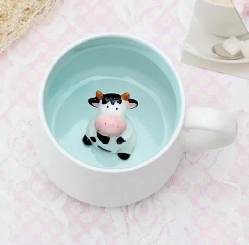 400ML Ceramic Mugs Creative Cute Cartoon Stereo Animal Milk Coffee Cups Couple Cups of Household Drinking Water Supplies