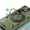 Samsung Galaxy S24 Ultra Case, Armored with a Stand and a Handle Plate, Green