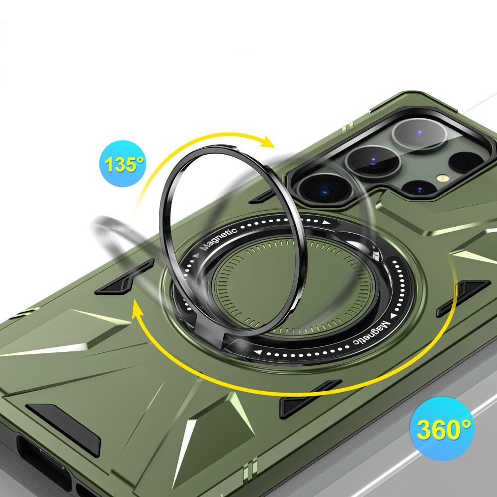 Samsung Galaxy S24 Ultra Case, Armored with a Stand and a Handle Plate, Green