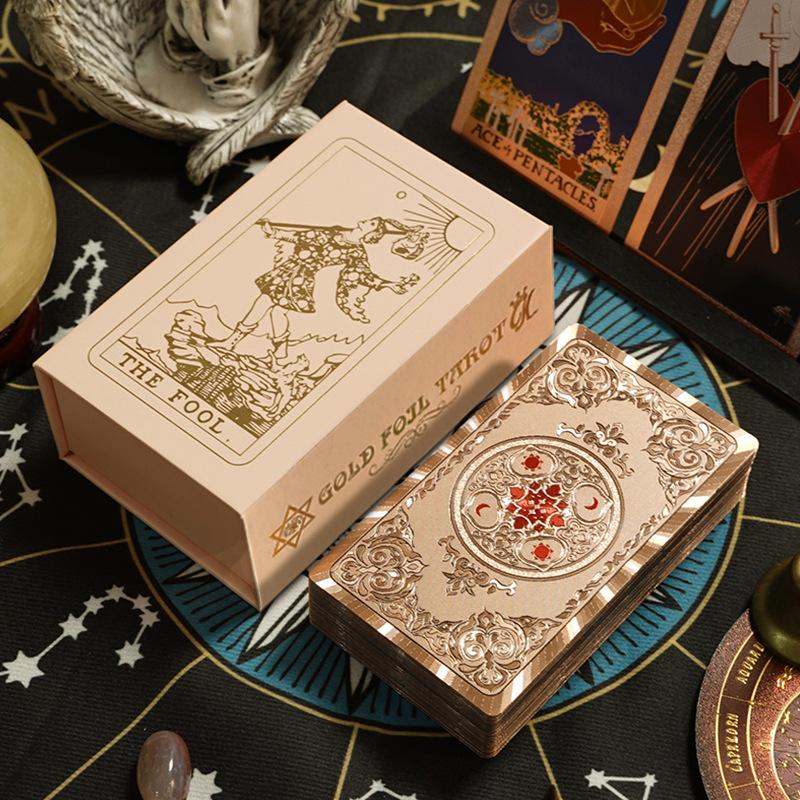 Bílá zlatá fólie tarotová karta plná sada skutečné začátečnické opasek analýza Bílý plná sada tarotové karty