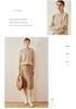 Women's Heavy Knit Cashmere Aran Sweater: Saddle Shoulder, Round Neck, Long Sleeve Pullover for Autumn/Winter, Solid Color, Casual & Versatile.