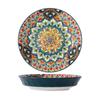 Flower Pattern Dinner Plate Colorful Meal Dish Household Bohemian Ceramic Plate  Housewarming Gift