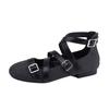 2025 spring and summer new French belt buckle single shoes women's outer wear advanced sense versatile casual shoes soft sole not tired feet