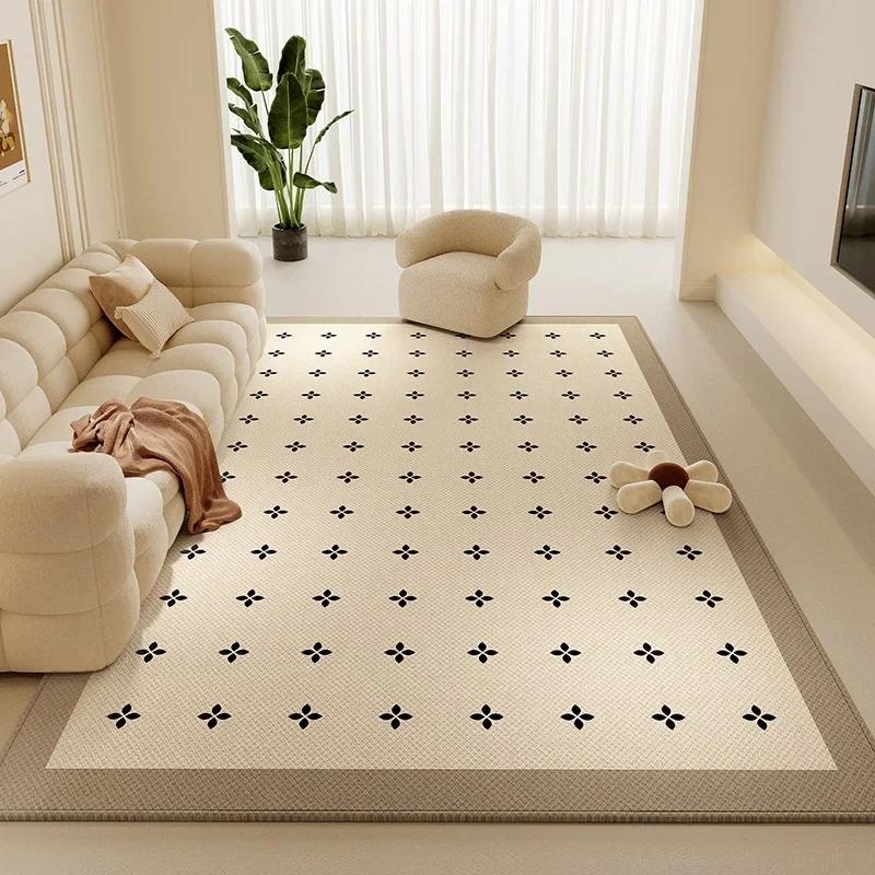 Cream Style Carpets for Living Room Large Area Bedroom Washable Decor Carpet Thick Plush Lounge Floor Mat Fluffy Soft Study Rug