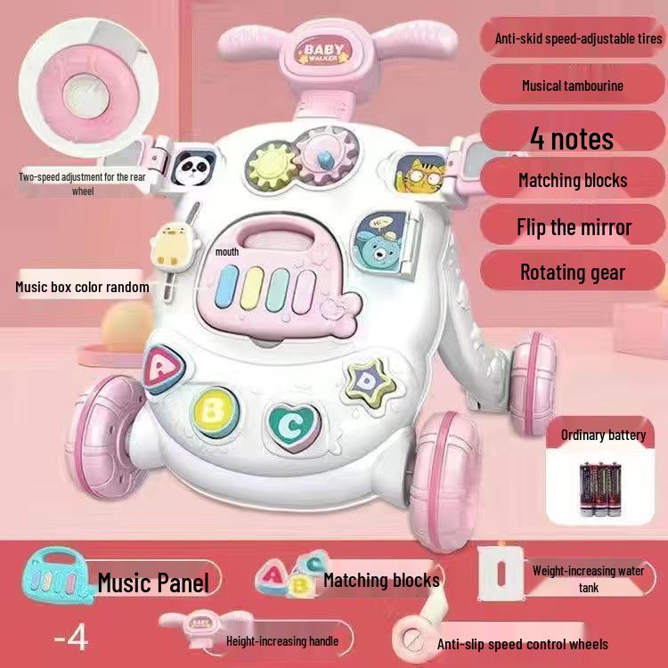 Anti-Tip Baby Walker: Infant Learning & Educational Push Car Toy for 6-18 Months