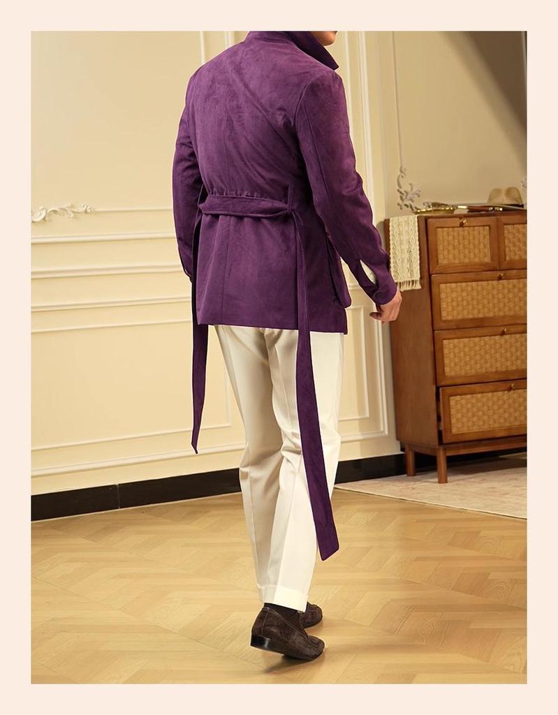 Ruishen Italian Retro Suede Plush Jacket - Autumn/Winter Casual Business Outerwear