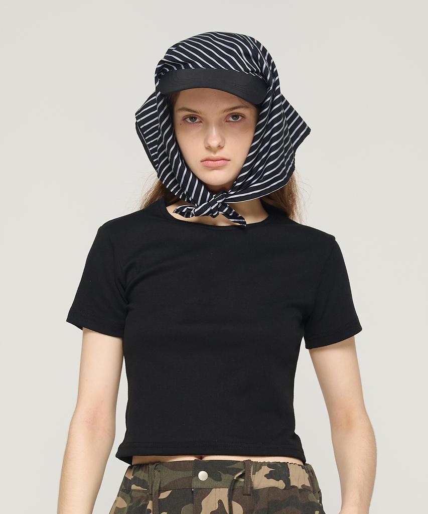 CARGOBROS FOR WOMAN Striped Bandana Cap (Black)