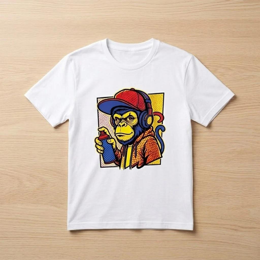 Graffiti Monkey Pop Art T-Shirt - Urban Streetwear Graphic Tee for Men & Women XXXL