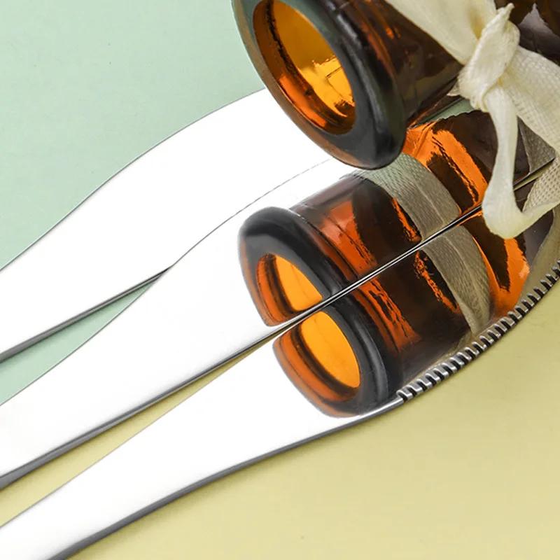 Portable Tableware 410 Stainless Steel Spoon Knife and Fork Three-piece Set Household Simple Student Dormitory Tableware Set Fit