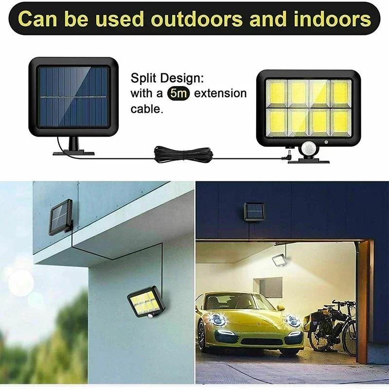 

2/4PCS 160COB Solar Lights Outdoor Motion Sensor Solar Security Lights 3 Modes Waterproof Solar Street Lights for Patio Garden 2PCS