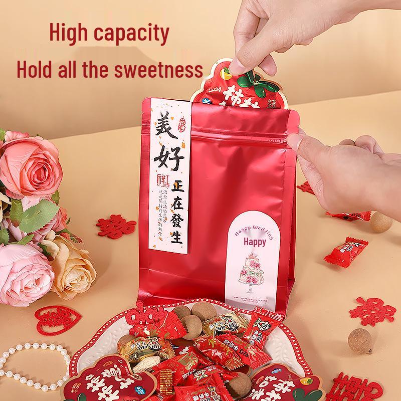 Self-Sealing Candy Bags for Weddings & Engagements with Matching Stickers & Cardstock