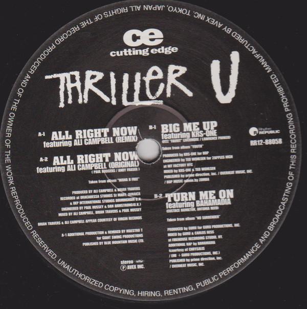 

12inch Record THRILLER U - All Right Now RR1288058 Rhythm Republic 1998 Japan Reggae, Ska & Dub Used