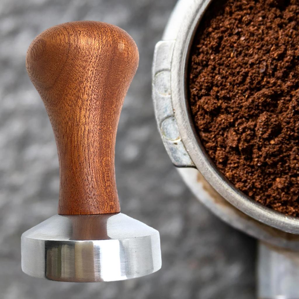 51/53/58 Tamper Leveler Wooden Handle Coffee Distributor for Maker , 51mm