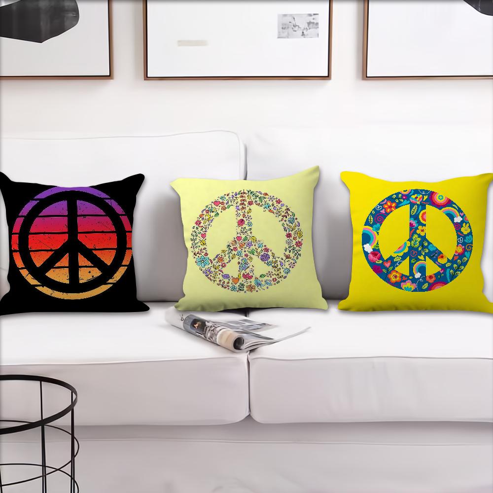 Fashion Peace Sign Nature Assortment cushion cover Pillow Cover Decoration Room Home Sofa living Office Car Nordic Simplicity