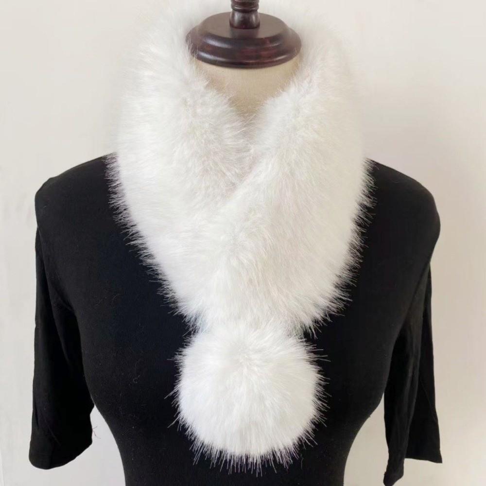 Thickened Imitation Fur Scarf Magnetic Cross Neck Warmer Gifts Plush Scarf  Girl