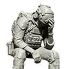 jijijing 3D Printed Soldier Figurine Ornament, Sitting Tactical Statue, Funny Tired Sculpture for Table Shelf Edge Decor