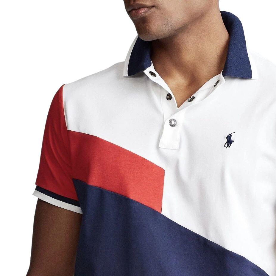 Polo Ralph Lauren SS24 Pony Logo Gestickter Aufnäher Kurzarm Poloshirt Herren Oberteile Weiß 710794932-002