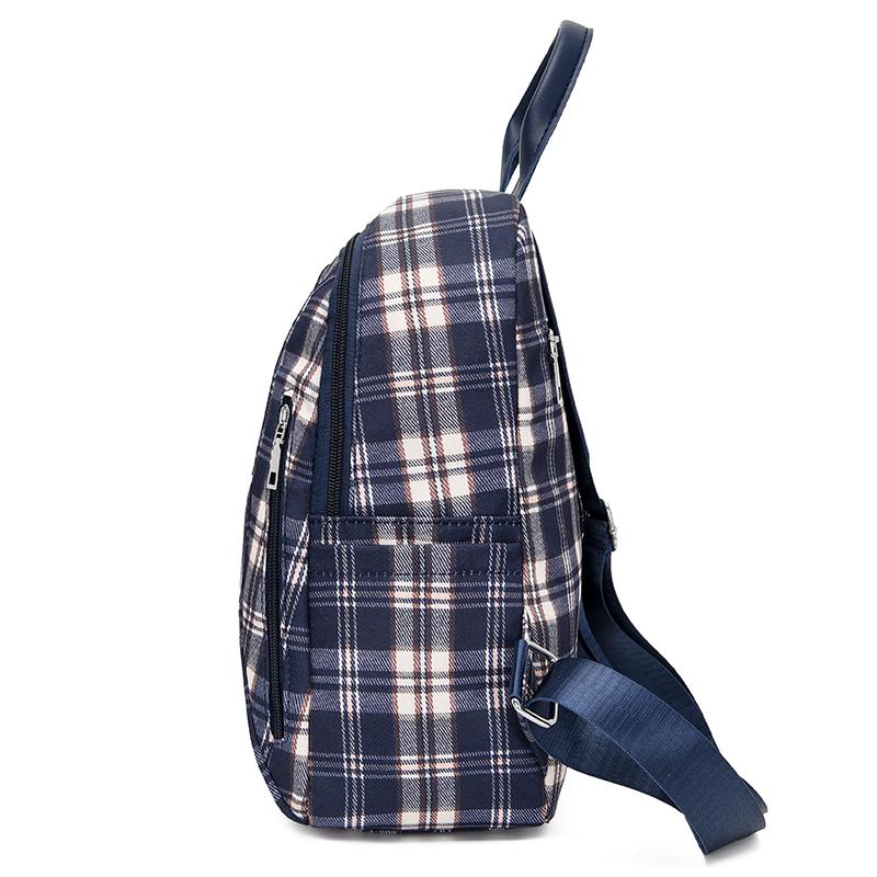 Campus Retro Plaid Backpack Junior Senior High School Student Schoolbag Girls Large Capacity Class Book Bag