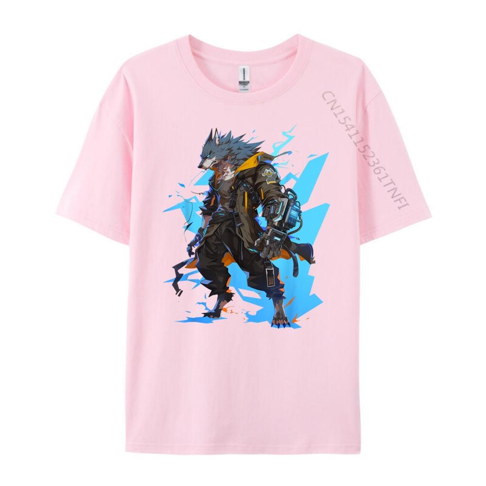 Cyberpunk Wolf Future Legend Harajuku Tee Shirt Men Tee Shirt Cute Oversized T Shirt Sale