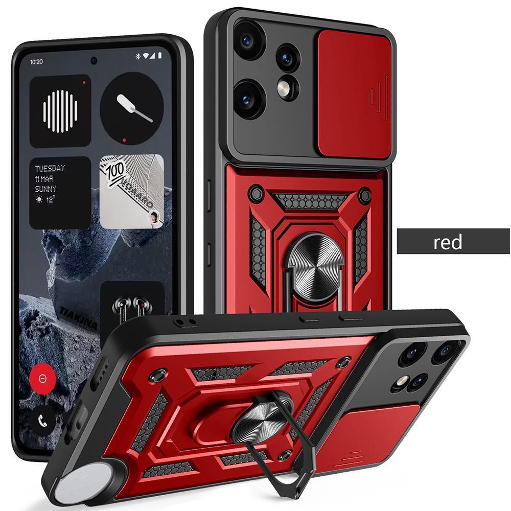Slide Lens Armor Funda for Nothing CMF Phone 2 Pro 5G Case for Nothing CMF Phone 2 Pro 5G Case Magnetic Ring Stand Holder Cover
