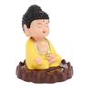 Nodding Buddha Statue Solar Powered Vivid Energy Saving Auto Nodding Monk Figurine for Gift Luck