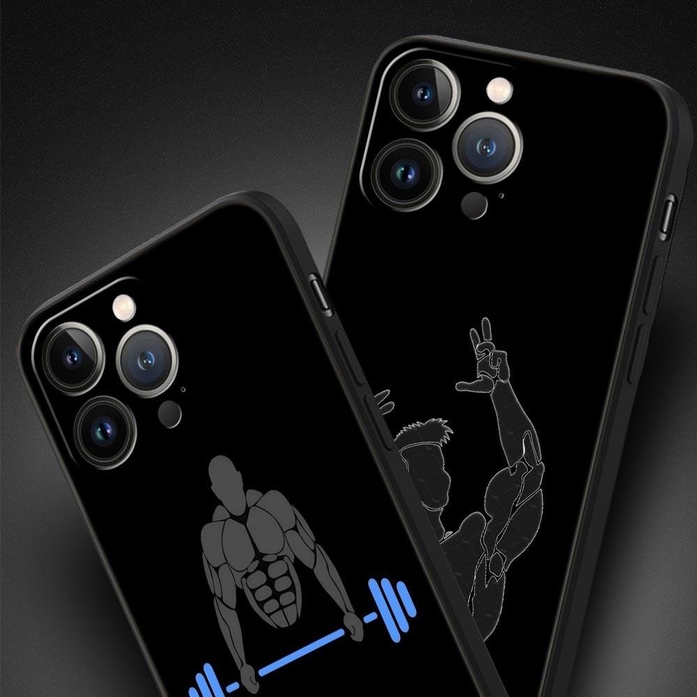 Gym Fitness Bodybuilding Phone Case For iPhone 17 16 15 Pro Max 11 12 13 14 7 8 Plus SE 2020 X XR XS Cover Soft Black
