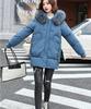 Dámské Zimní límec z umělé kožešiny s kapucí, větruodolný, velká kapsa Midi zateplená bunda nafukovací bunda Bavlněná vycpaná parka svrchní kabát