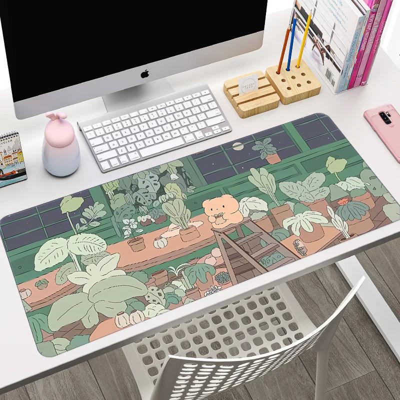 Cute Frog in the Pond Mouse Pad Large Computer Office Game Table Mat XXL Rubber Non-slip Gaming Keyboard Mousepad Long Desk Pads