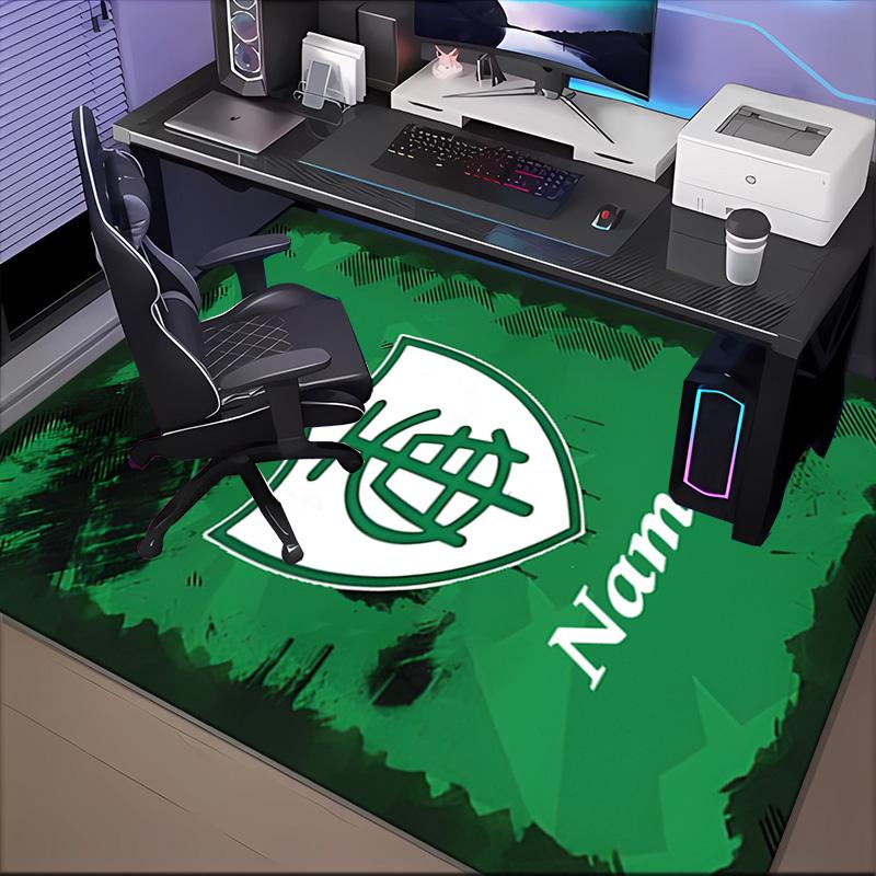 Custom Name Green Shield America Design Rug Game Carpet, Floor Mat for Bedroom Living Room Entryway Rug, Home Decor Idea Gift for Christmas birthday