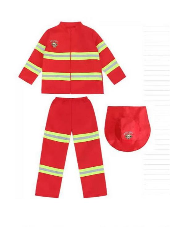 Children's Firefighter Costume for Kindergarten Role Play and Performance
