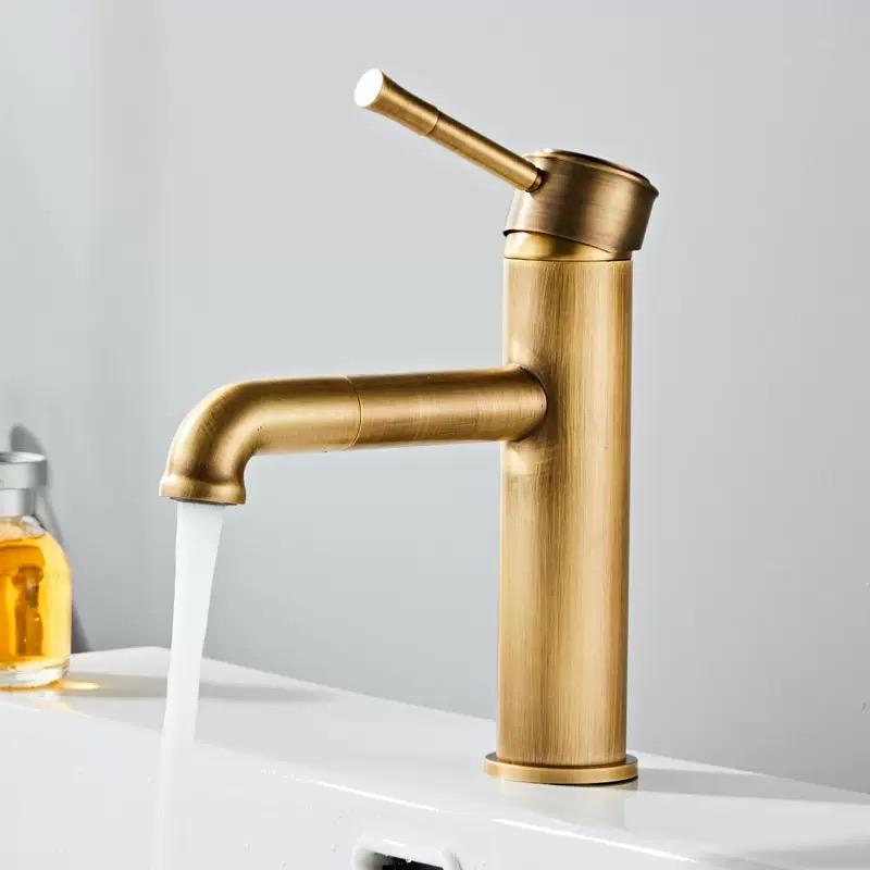 Antique Bronze Basin Faucets Bathroom Faucet Hot & Cold Brass Bathroom Sink Faucet Rotating Lavotory Faucet  Mixer Water Tap