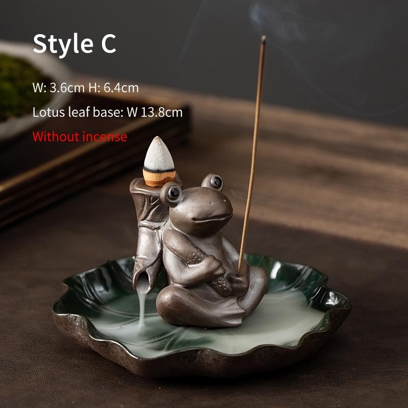Ceramic Backflow Incense Burner Frog Elephant Rabbit Incense Holder Incense Stand Ornament