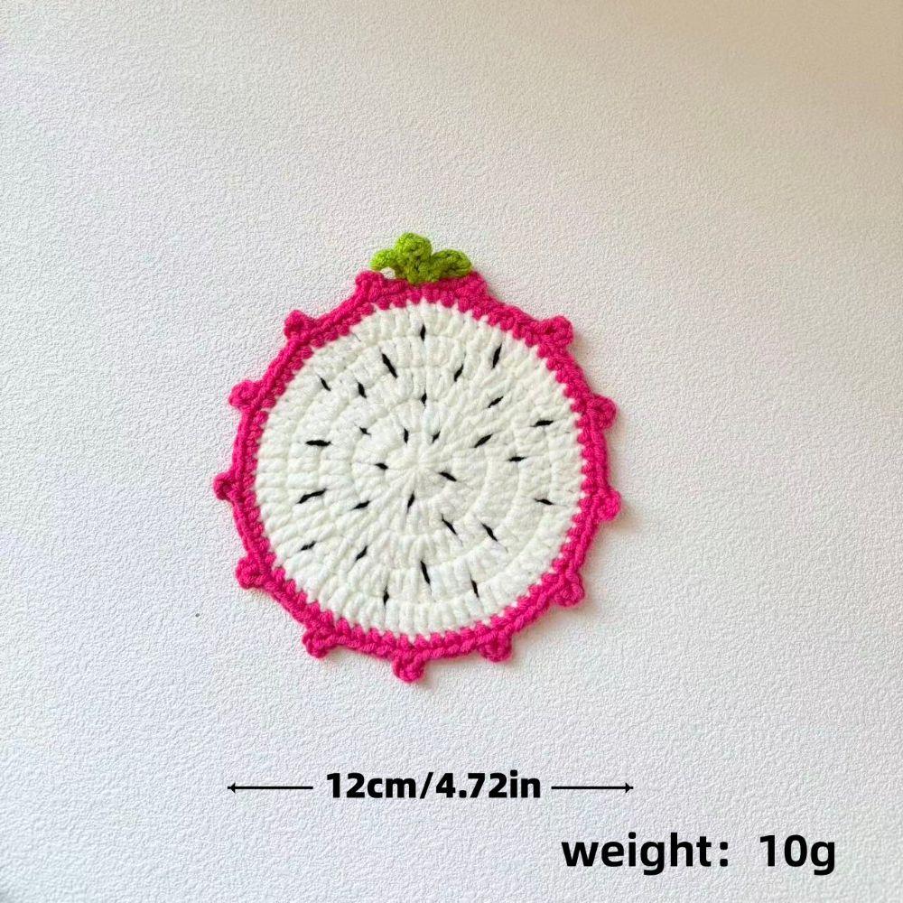 Handmade Crochet Knitted Cup Mats Yarn Fruit Cup Coasters Office Desk Use