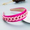 Women's Rural Wide Edge Color Chain Decoration Makaron Color Headband