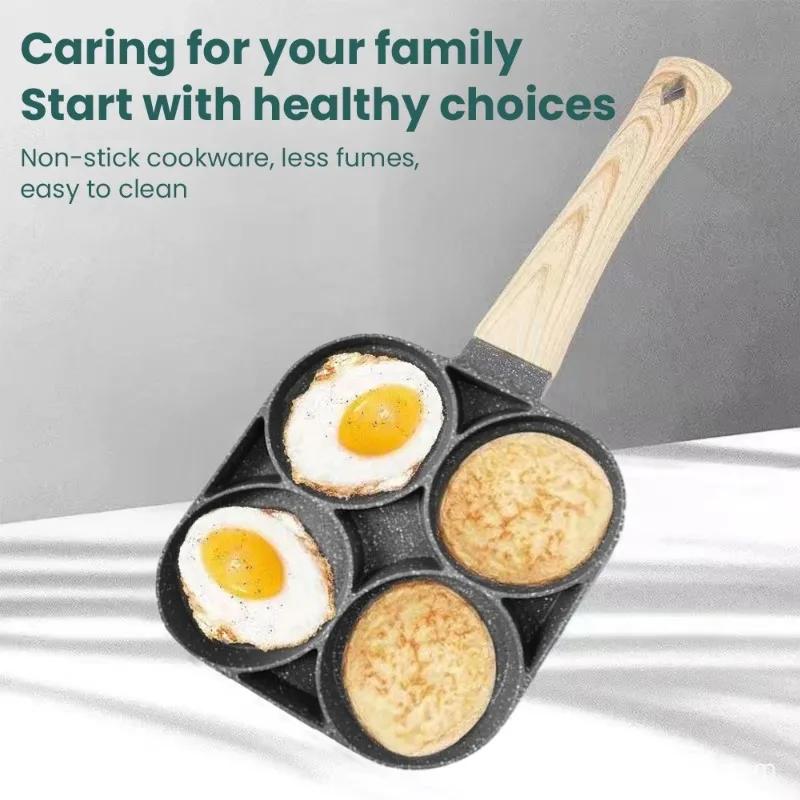 Fried Egg Pan Medical Stone Pan Non-stick Household Four-hole  Mini Breakfast Pan Fried Egg Ware Small Pancake