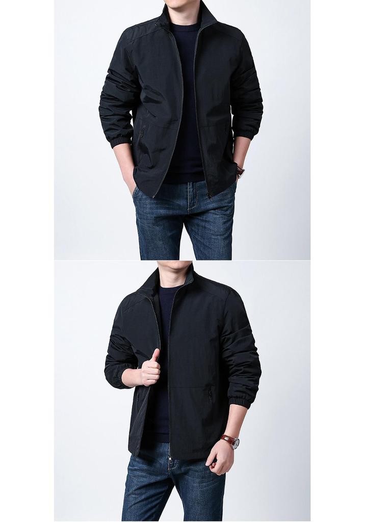 Herren Frühlings-/Herbst Baseballjacke mit Stehkragen - Lässig, Locker geschnitten, Trendiger Sportswear Mantel.