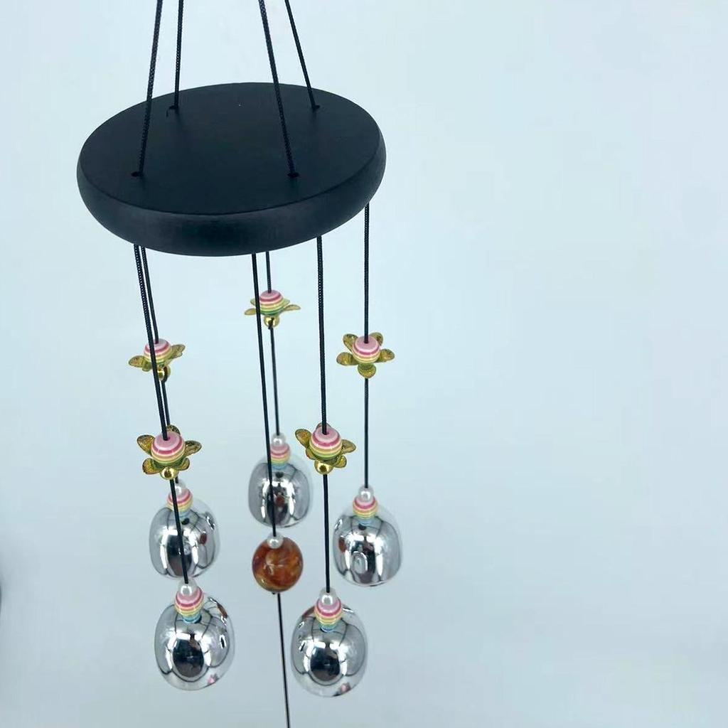 Colorful Lotus Bead Wind Chime with Owl Pendant – Perfect for Home, Balcony, or Courtyard Décor