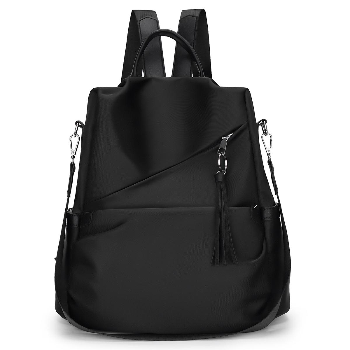 

2025 Женский водонепроницаемый рюкзак из ткани Оксфорд с защитой от краж: Многофункциональный, Вместительный, Модный Повседневный Школьный Рюкзак 34*11*12 чёрный