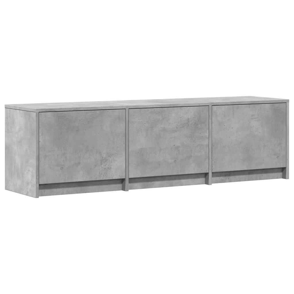 TV Stand with LED Lighting Concrete Grey 140 X 34 X 40 Cm Particleboard