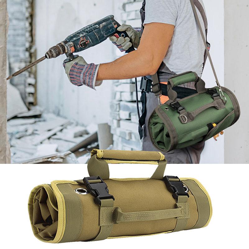 Tool Storage Roll Electrician Bag Canvas Tool Bag Multi-function Car Large Tool Bag