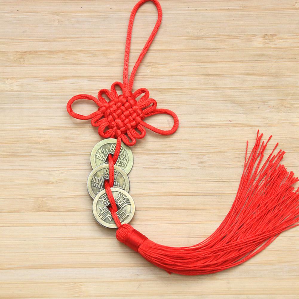 Feng Shui Chinese Knot Pendant Featuring Copper Lucky for Wealth Success and Prosperity Home Office Decoration