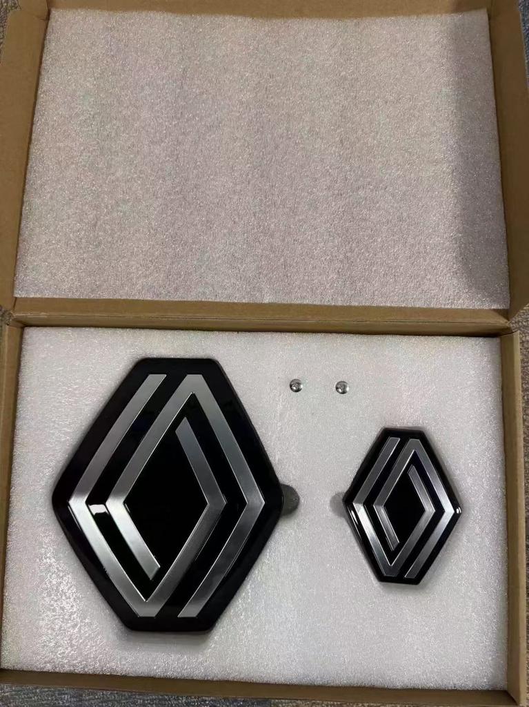 CBTL7 2026 New Version Front(20.8x17cm) Rear(11x8.5cm) Car Logo Emblem Replacement Compatible with Renault Koleos Kadjar