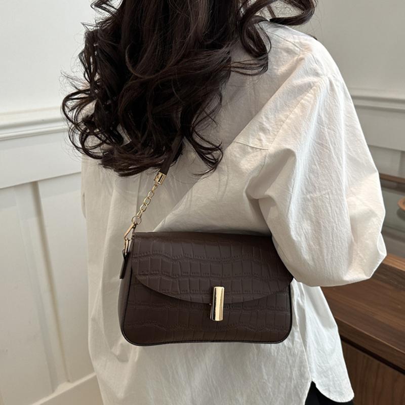 Pure Color Small Square Bag Women's Underarm Bag New Pattern Simple Commute Single Shoulder Handbag Trendy Bag